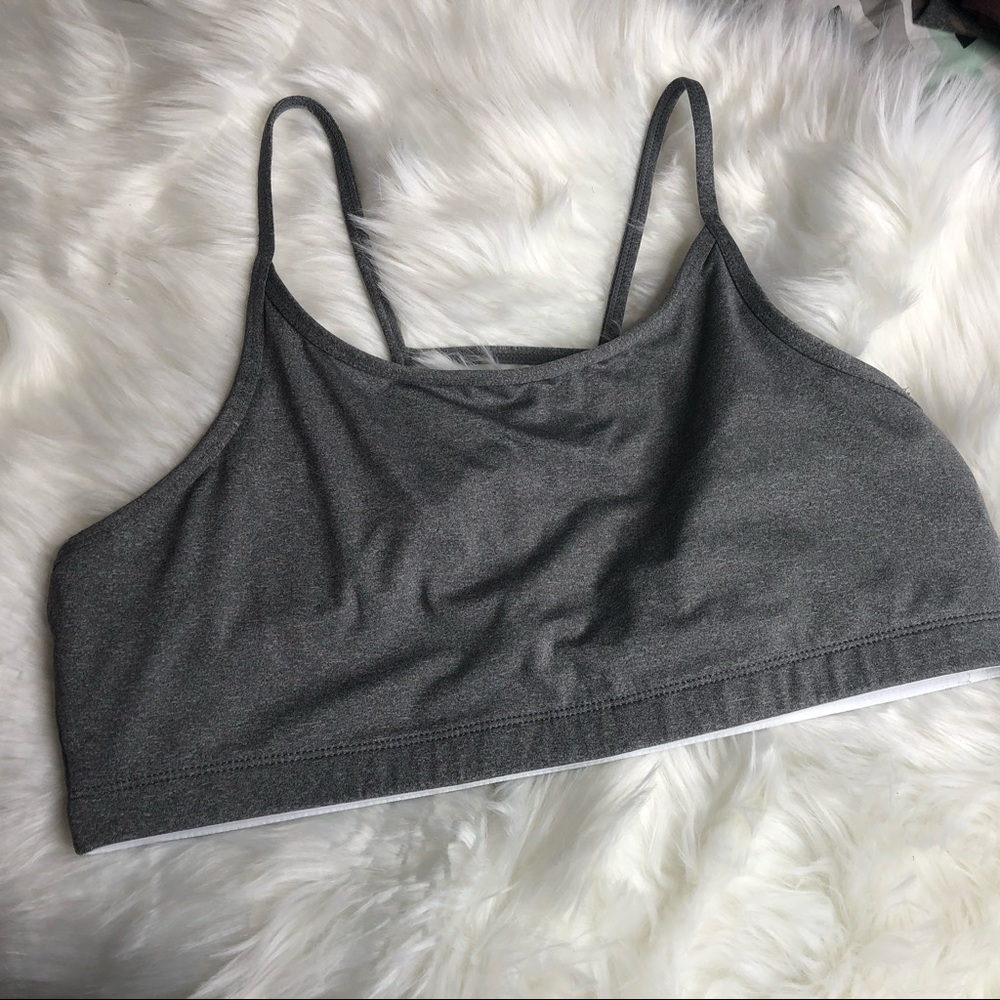 Fabletics Grey T Back Sports Bra